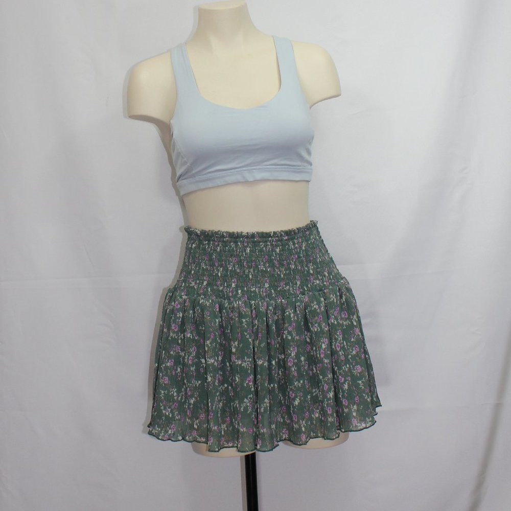Muche Muchette Floral Linined Green Paradise collection  mini skirt  One Size